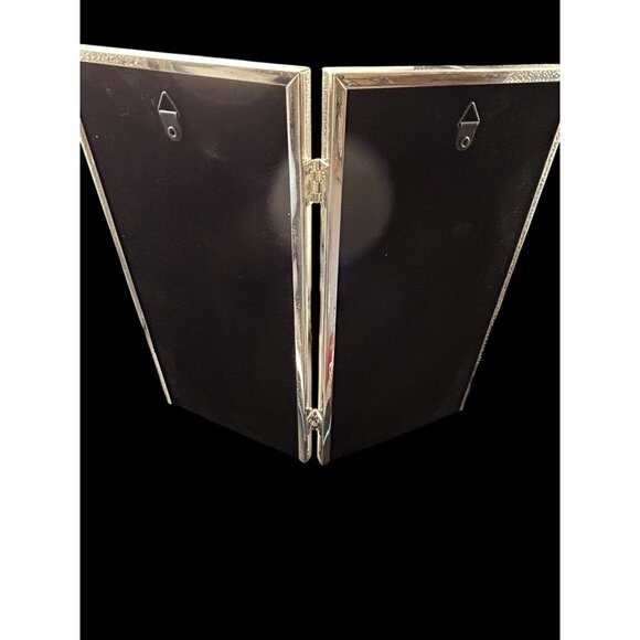 Pottery Barn Multi Opening Picture Frame Double Hinged Plated Silver Slim 10x11" - Picture 2 of 6